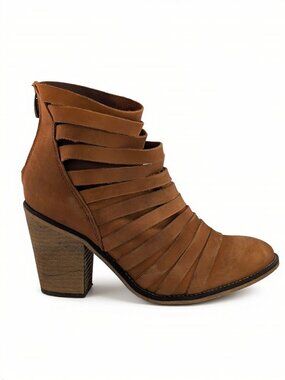 Free People Hybrid Strappy Ankle Boots Cognac EU Size 40